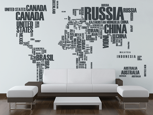 Word Cloud Map Wall Mural-Modern Graphics,Maps-Eazywallz