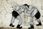 Wrestlers Graffiti Wall Mural-Urban,Modern Graphics-Eazywallz